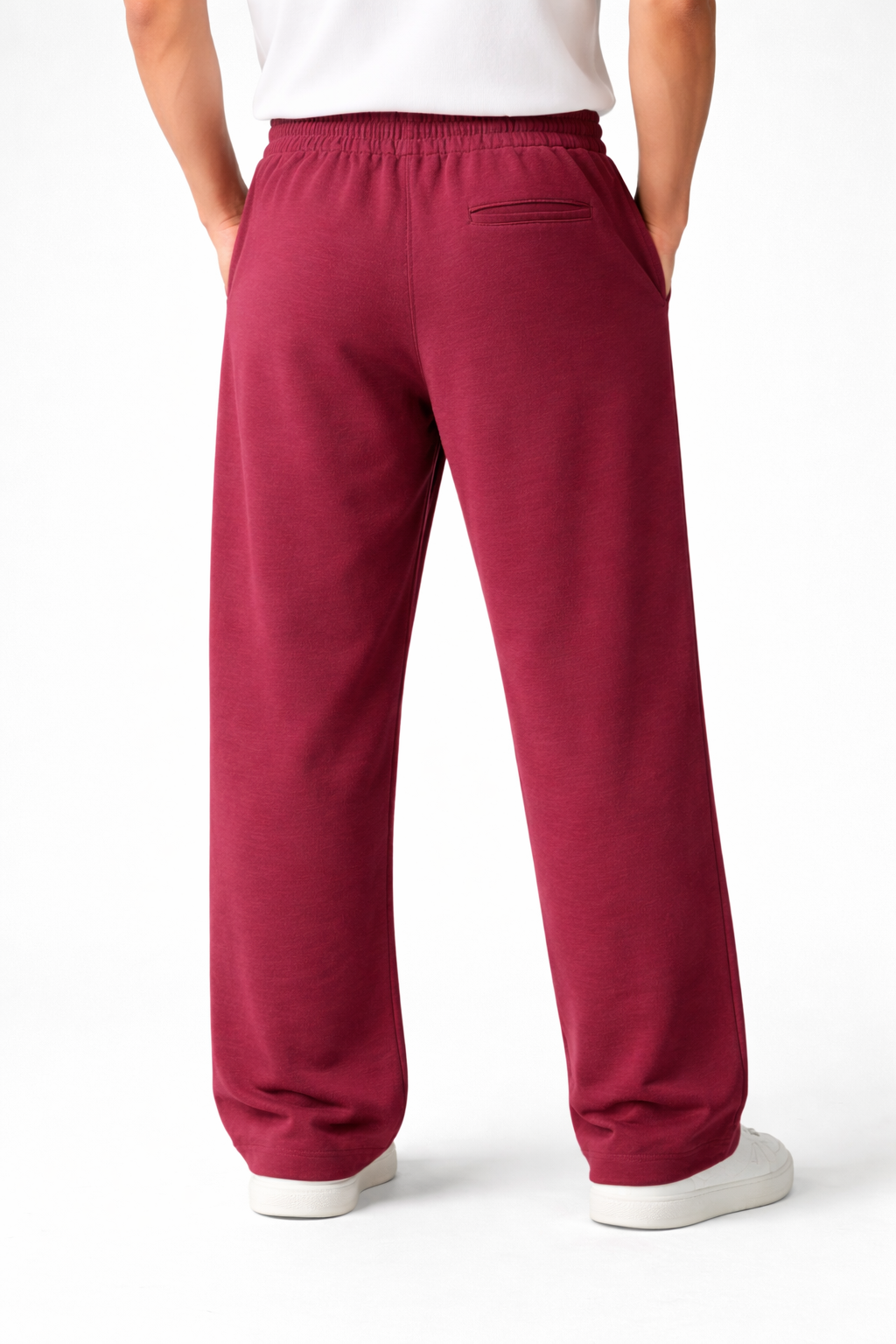 Relaxed Fit Baggy Trousers with Drawstring Waist & Front Stitch Lining