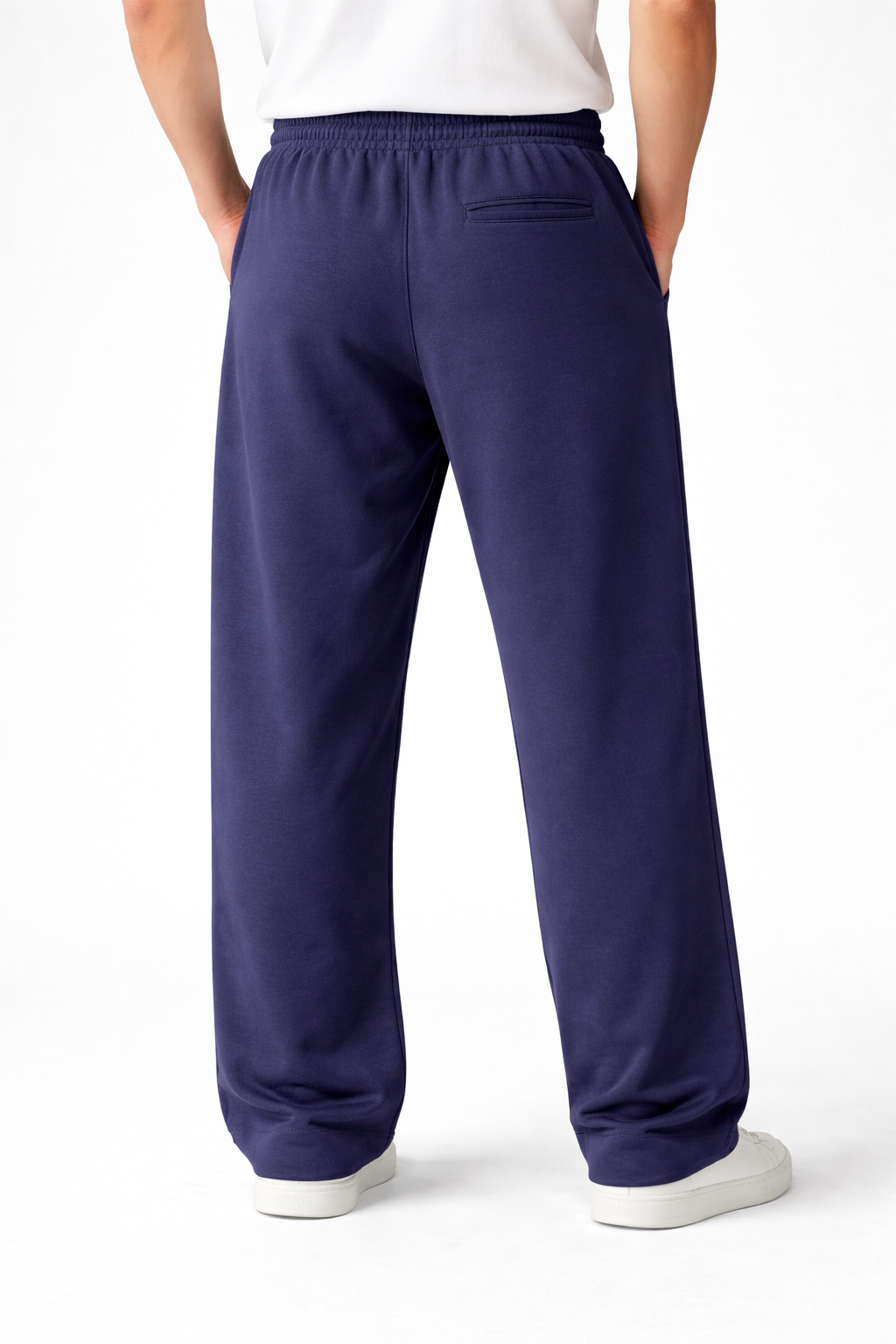 Relaxed Fit Baggy Trousers with Drawstring Waist & Front Stitch Lining
