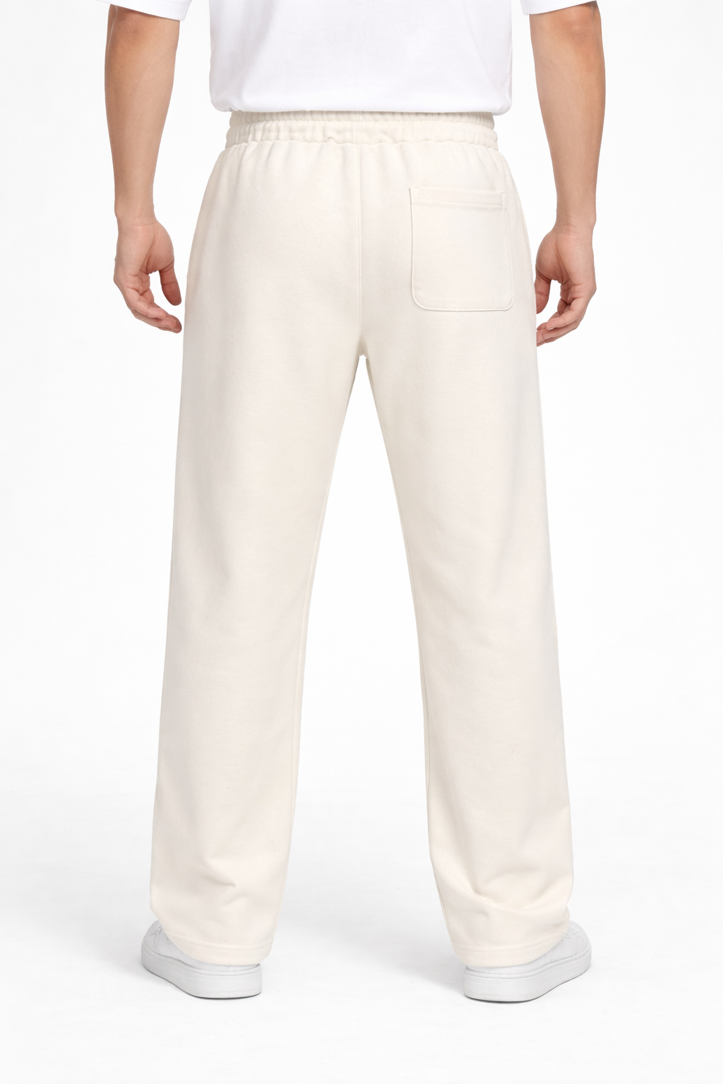 Relaxed Fit Baggy Trousers with Drawstring Waist & Front Stitch Lining