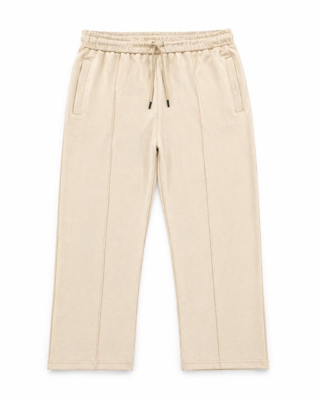 Relaxed Fit Baggy Trousers with Drawstring Waist & Front Stitch Lining
