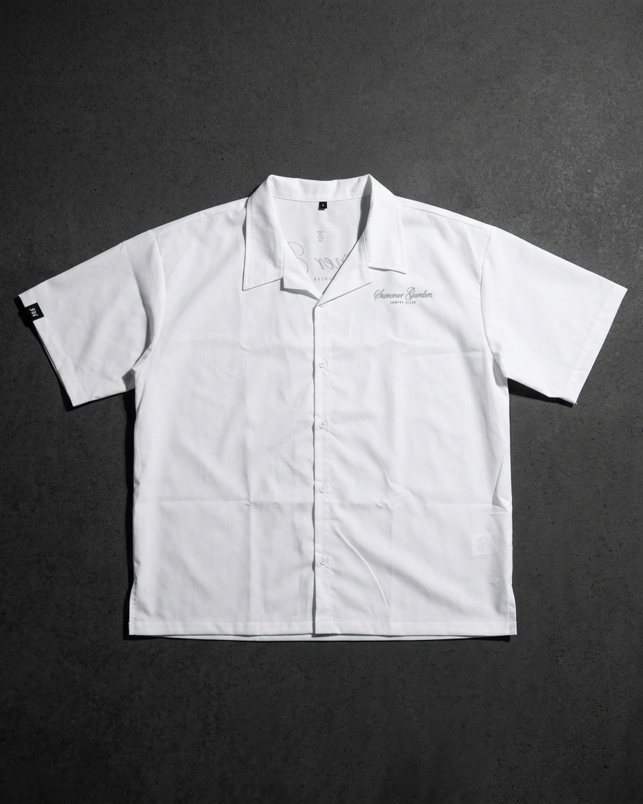 SUMMER GARDEN Cuban Collar Shirt | Floral Graphic Button-Down