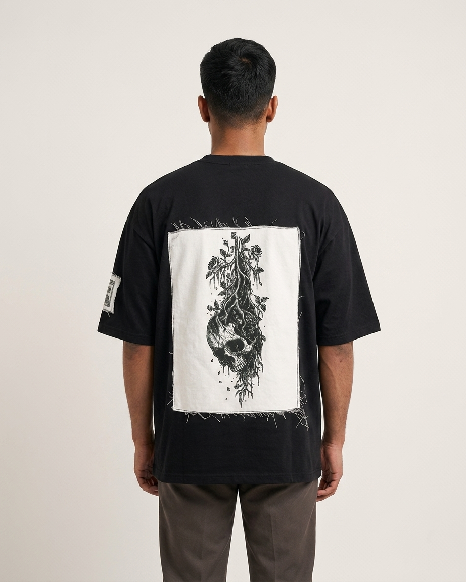 TRUE LOVE Gothic Skull Oversized T-Shirt