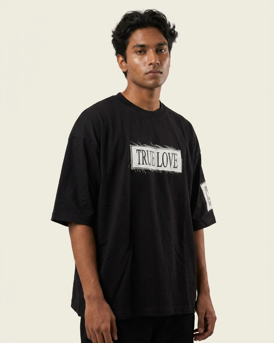 TRUE LOVE Gothic Skull Oversized T-Shirt